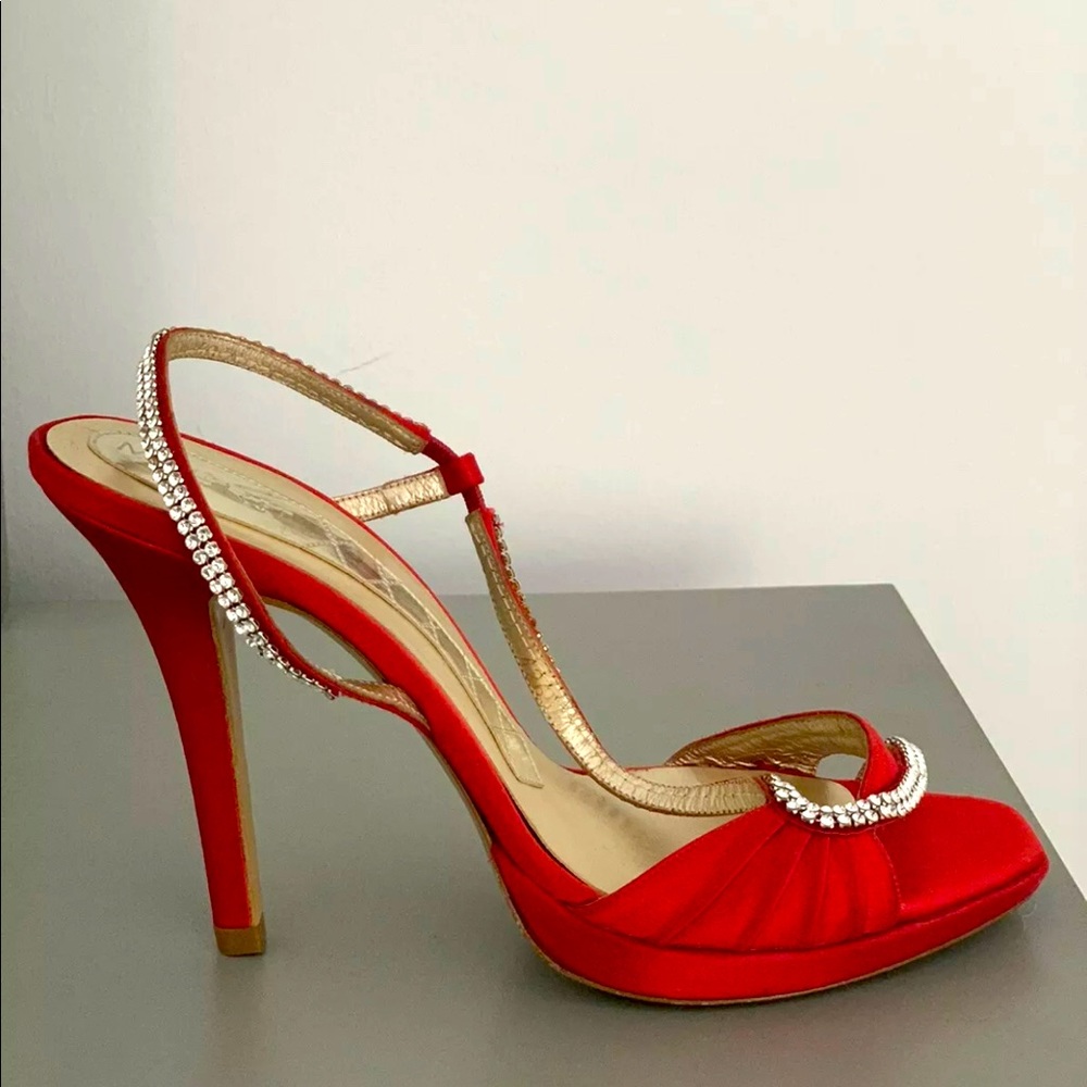 Magrit Red Swarovski Elements Rhinestones Sandals